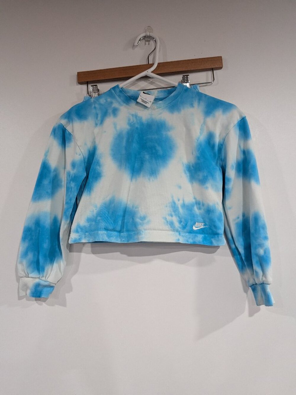 Nike Tie Dye Sweatshirt Shorts Set Blue White Size Small